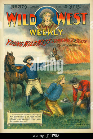 Abdeckung des wilden Westens Weekly Magazine, Nr. 379, 21. Januar 1910 Stockfoto