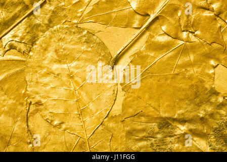 Golden Herbstlaub gemalten Hintergrundtextur Stockfoto