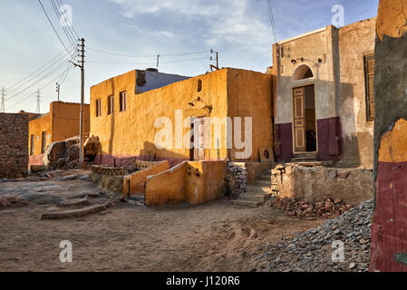 Haus im nubischen Dorf in der Nähe von Assuan, Ägypten, Afrika Stockfoto