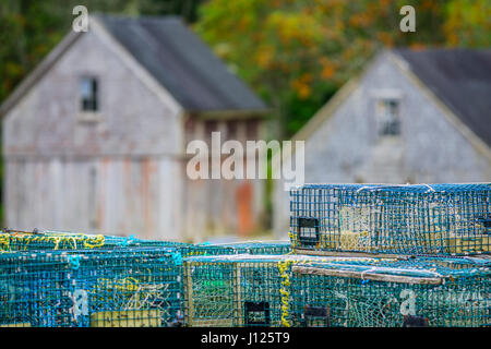 Krabben und Hummer fallen in Peggys Cove Area Nova Scotia, Canada Stockfoto