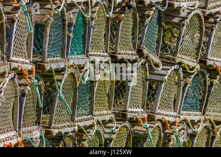 Krabben und Hummer fallen in Peggys Cove Area Nova Scotia, Canada Stockfoto