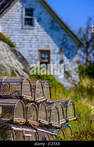 Krabben und Hummer fallen in Peggys Cove Area Nova Scotia, Canada Stockfoto