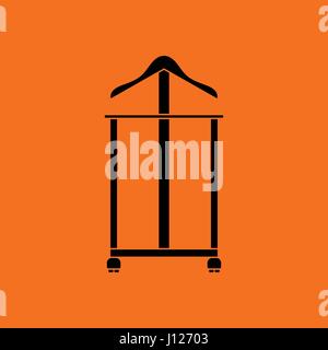 Aufhänger-Stand-Symbol. Orangefarbenen Hintergrund mit schwarz. Vektor-Illustration. Stock Vektor