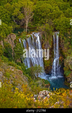 Kroatien Dalmatien Krka Nationalpark - Manojlovac Wasserfall Stockfoto