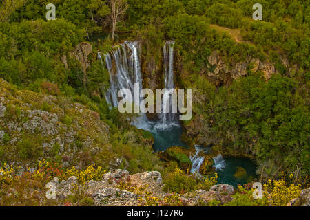 Kroatien Dalmatien Krka Nationalpark - Manojlovac Wasserfall Stockfoto