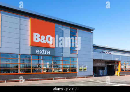 B&Q extra Baumarkt, Riverside Retail Park, Nottingham, England, Großbritannien Stockfoto