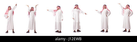 Arabische Mann Drücken der virtuellen Tasten Stockfoto