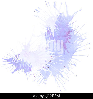 Violett und lila Aquarell Splash Fleck Stockfoto
