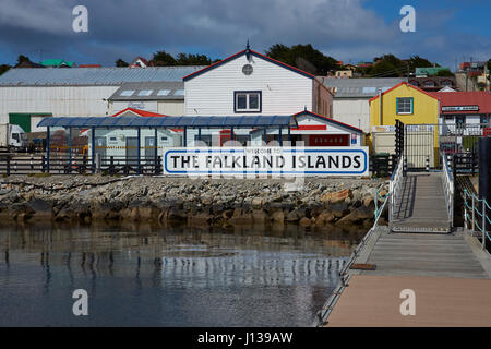 Steg von Besuchern Seeweg in Stanley, Hauptstadt der Falkland-Inseln verwendet. Stockfoto