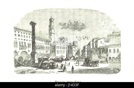 Dieses italienische Werk bietet eine große Illustration der Lombardei-Venetien, die die Geschichte von Städten, Dörfern, Gemeinden, Burgen und mehr abdeckt. bis in die Moderne. Es handelt sich um einen detaillierten Bericht, der von C. Cantu' und anderen Wissenschaftlern herausgegeben wurde und die kulturelle und historische Entwicklung der Region darstellt. Stockfoto