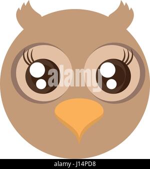 Kawaii Gesicht Eule tierischer Spass Stock Vektor