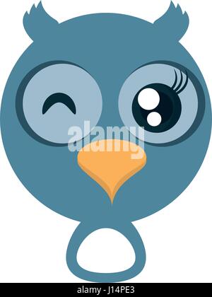 Kawaii Gesicht Eule tierischer Spass Stock Vektor