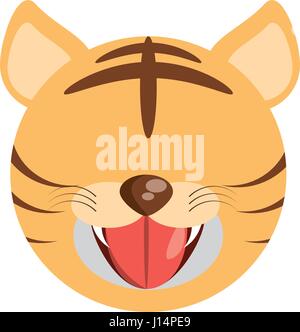 Tierbild Kopf niedlichen tiger Stock Vektor