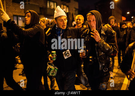 Die Atmosphäre war toll unter den Teilnehmer aus verschiedenen linken Fraktionen und anarchistischen Fraktionen aus Kopenhagen und der Rest von D Stockfoto