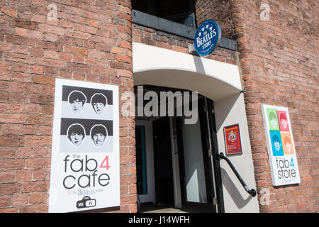 Fab Four, Café, Albert Dock, Albert Dock, Liverpool, Merseyside, England, UNESCO, Weltkulturerbe-Stadt, Stadt, Northern, Norden, England, Englisch, UK. Stockfoto