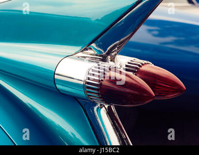 Großen Rücklicht Nahaufnahme Schuss von einem amerikanischen Oldtimer Stockfoto