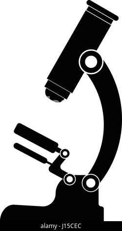 Mikroskop Vektor Icon. Stil ist flach Symbol, schwarze Farbe, abgerundeten Ecken, weißen Hintergrund. Stock Vektor