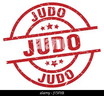 Judo runden roten Grunge-Stempel Stock Vektor