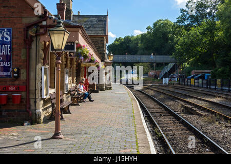 Highley Bahnhof an der Severn Valley Railway, Highley, Shropshire, England, UK. Stockfoto