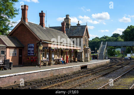 Highley Bahnhof an der Severn Valley Railway, Highley, Shropshire, England, UK. Stockfoto