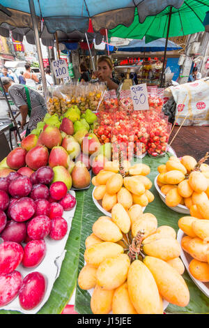 Frisches Obst Stall, Chinatown, Bangkok, Thailand Stockfoto