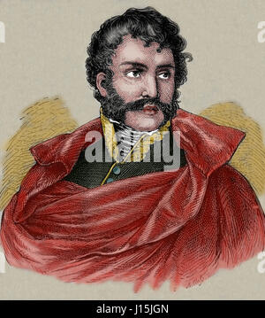 Francisco Espoz y Mina (1781-1836).  Spanischer General. Kupferstich von Nuestro Siglo, 1883. Stockfoto