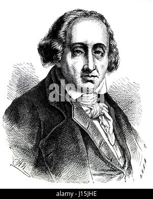 Joseph Maria Jacquard (1752-1834). Französische Händler. Erfinder des programmierbaren Webstuhl.  Gravur, Nuestro Siglo, 1883. Stockfoto