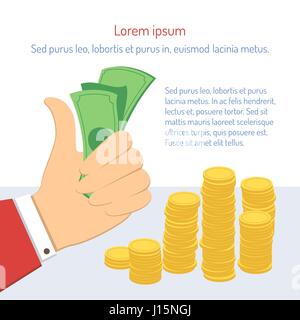 Geschäftsmann Betrieb Geld Stock Vektor