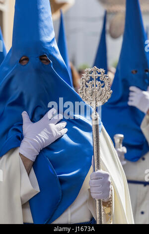 Bruderschaft des Vaters, den auferstandenen Jesus während der Prozession der Karwoche am Sonntag der Auferstehung, Linares, Andalusien, Spanien Stockfoto