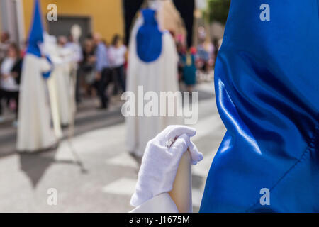 Bruderschaft des Vaters, den auferstandenen Jesus während der Prozession der Karwoche am Sonntag der Auferstehung, Linares, JAndalusia, Spanien Stockfoto