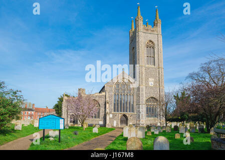 Bungay, Suffolk, Str. Marys Kirche im Zentrum von Suffolk Stadt Bungay, England, UK Stockfoto