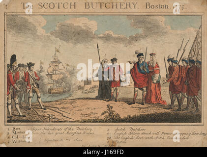 Der Scotch-Metzgerei, Boston, 1775 Stockfoto