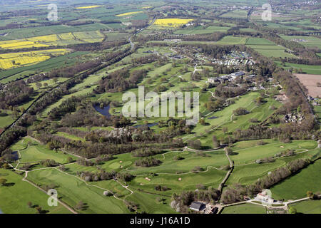 Luftaufnahme von Rudding Park Golfplatz & Hotel, Harrogate, Yorkshire, Großbritannien Stockfoto