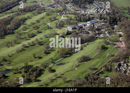 Luftaufnahme von Rudding Park Golfplatz & Hotel, Harrogate, Yorkshire, Großbritannien Stockfoto