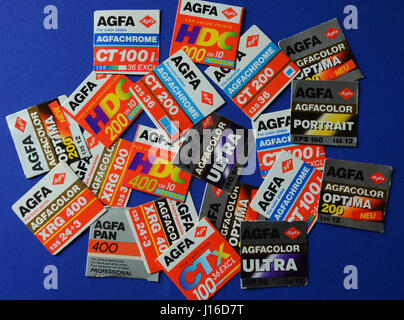 Analogen Agfa Film Marken Stockfoto