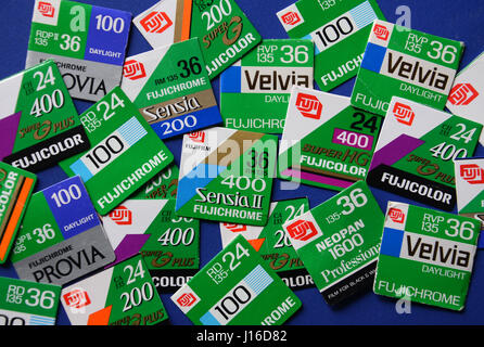 Analoge Fuji Film Marken Stockfoto