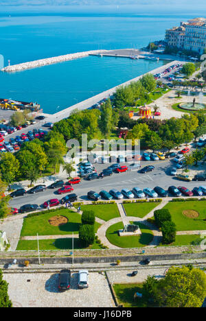 Blick zum alten Hafen von neuen Festung Korfu Stadt, Ionische Inseln, Griechenland Stockfoto