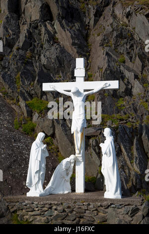 Kruzifix-Schrein am Slea Head Drive, Dingle Halbinsel, County Kerry, Irland Stockfoto