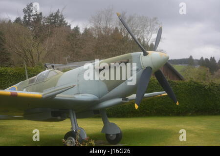 Spitfire in einem Garten Moffat Stockfoto