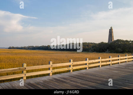 Historischen "Old Baldy" Leuchtturm, Bald Head Island, NC Stockfoto