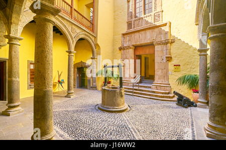 Auch in den Innenhof in das Columbus-Haus, Las Palmas, Gran Canaria, Spanien Stockfoto