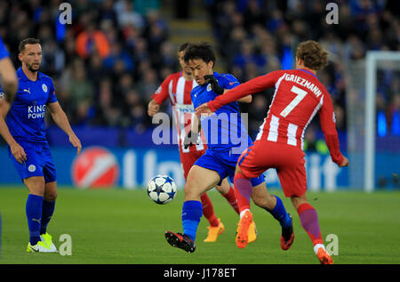 Leicester, UK. 18. April 2017. L20 in Aktion für Leicester während der UEFA Champions League Viertel Finale zwischen Leicester City FC und Atletico Madrid. Bildnachweis: Phil Hutchinson/Alamy Live-Nachrichten Stockfoto