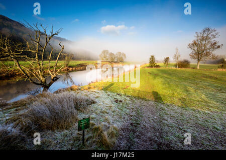 Das Lachsangeln Beat von Bigsweir auf dem Fluss Wye in der Nähe von Monmouth Stockfoto