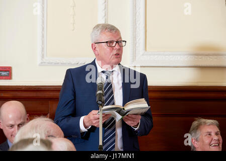 Alan Johnson, Labour MP, Hull Oldie literarische Mittagessen 11-04-17, Stockfoto