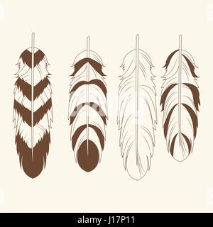 Kollektion Differents Federn Freigeist Stock Vektor