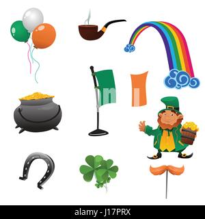 Setzt eine Vektor-Illustration von Saint Patrick Tag-Symbol Stock Vektor