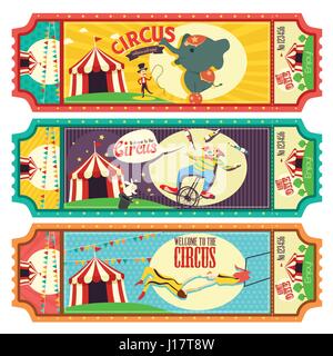 Eine Vektor-Illustration von Zirkus-Ticket-design Stock Vektor