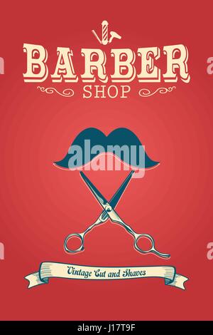 Ein Vektor Barber Shop Poster-design Stock Vektor