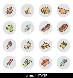 Eine Vektor-Illustration von Dessert-Icon-sets Stock Vektor