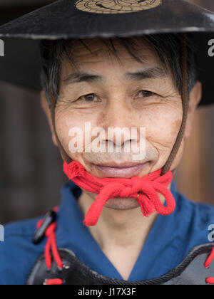 Burgwache am Haupttor der Burg Himeji, Himeji, Japan. Stockfoto